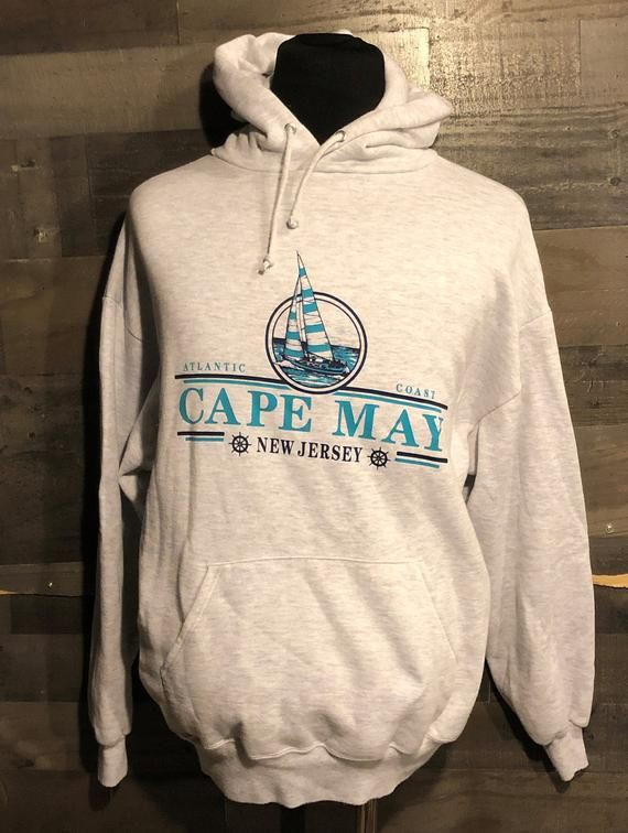 Vintage 80S Cape May New Jersey Beach Summer 1980S Hoodie Shirt Vintage Travel Tourism Shirt