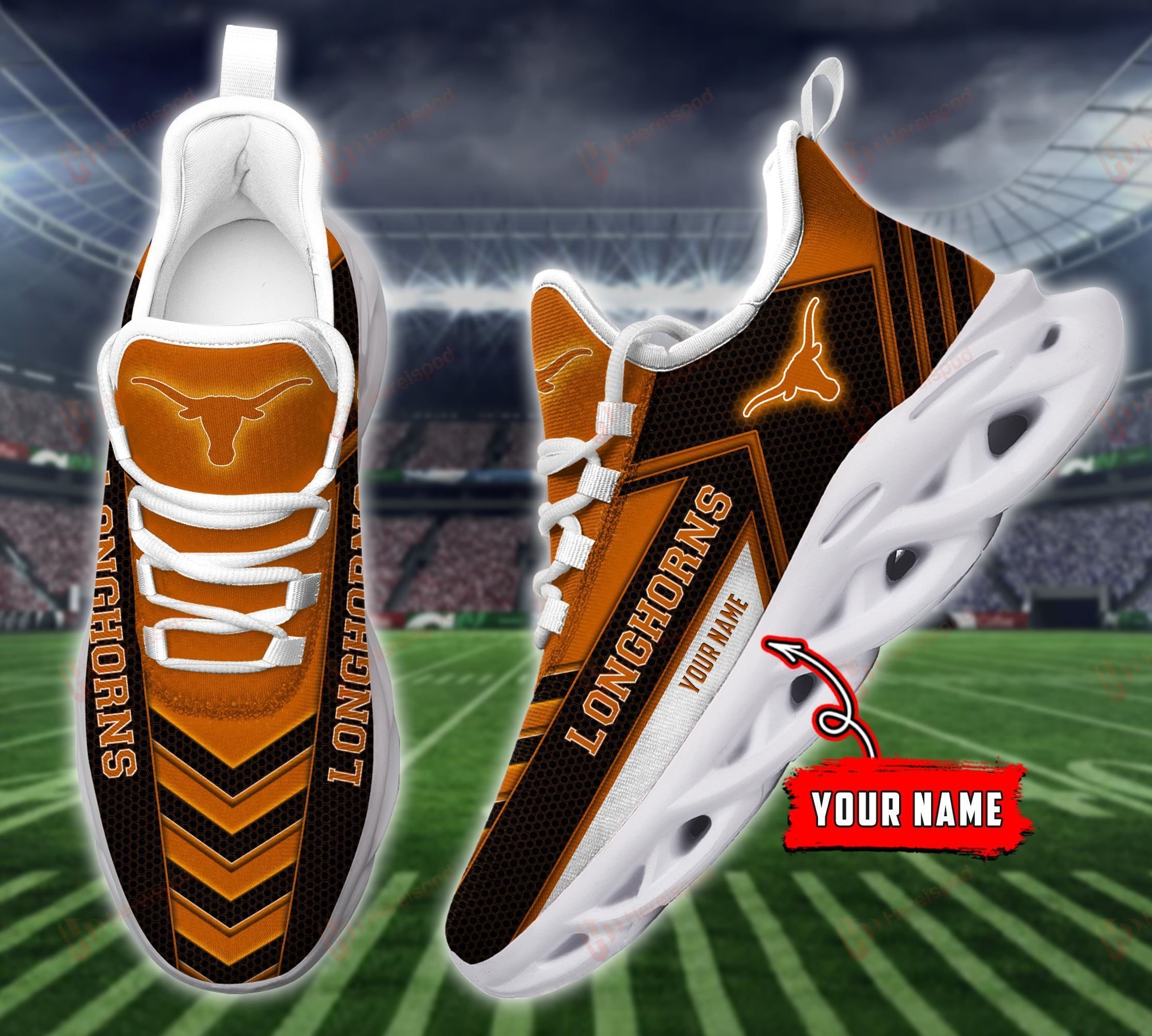 Texas Longhorns Personalized  Max Soul Shoes Dism421082722