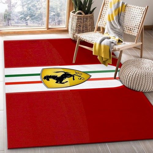 Ferrari Logo Rug Bathroom Christmas Gift Us Decor Living Room Area Rug