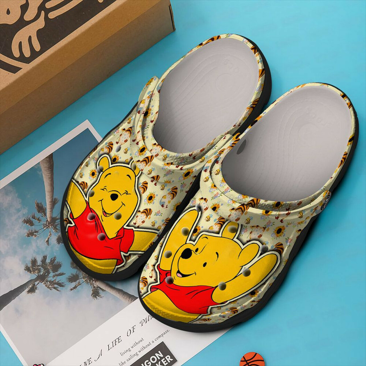 Winne The Pooh Crocs Crocband Clog Comfortable Water Shoes In Yellow