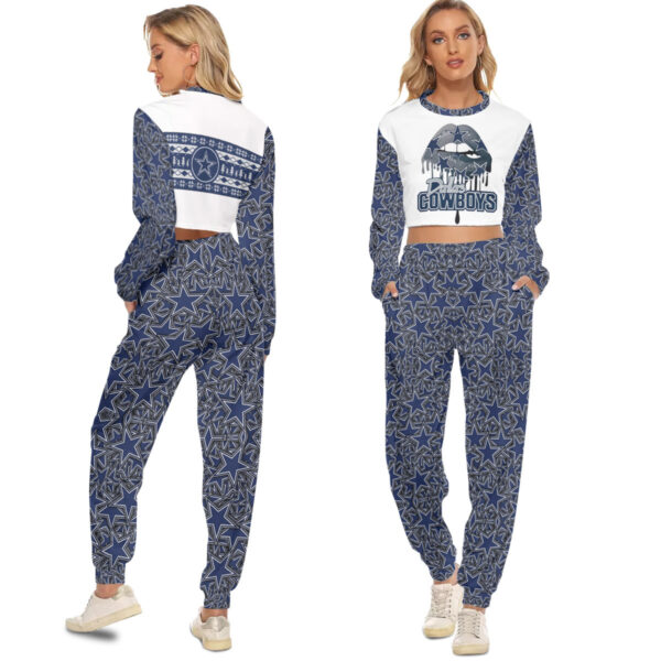 Dallas Cowboys Crop Sweatshirt Suit 57