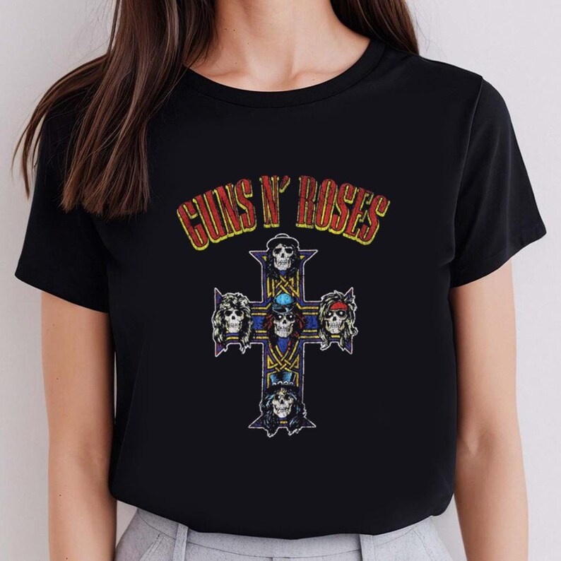 Guns N’ Roses Official Cross Arch T-Shirt, Guns N’ Roses T-Shirt, Music Legend Shirt, Rock And Roll Sweatshirt, Rock Band Shirt