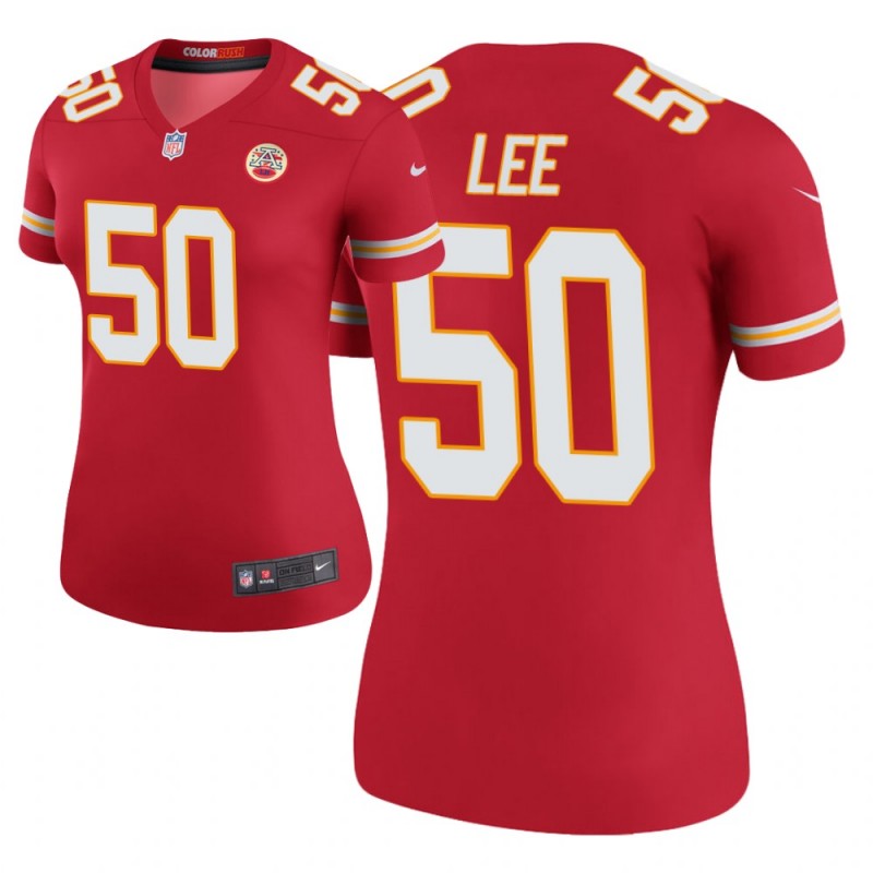 Women’S Kansas City Chiefs #50 Darron Lee Red Color Rush Legend Jersey