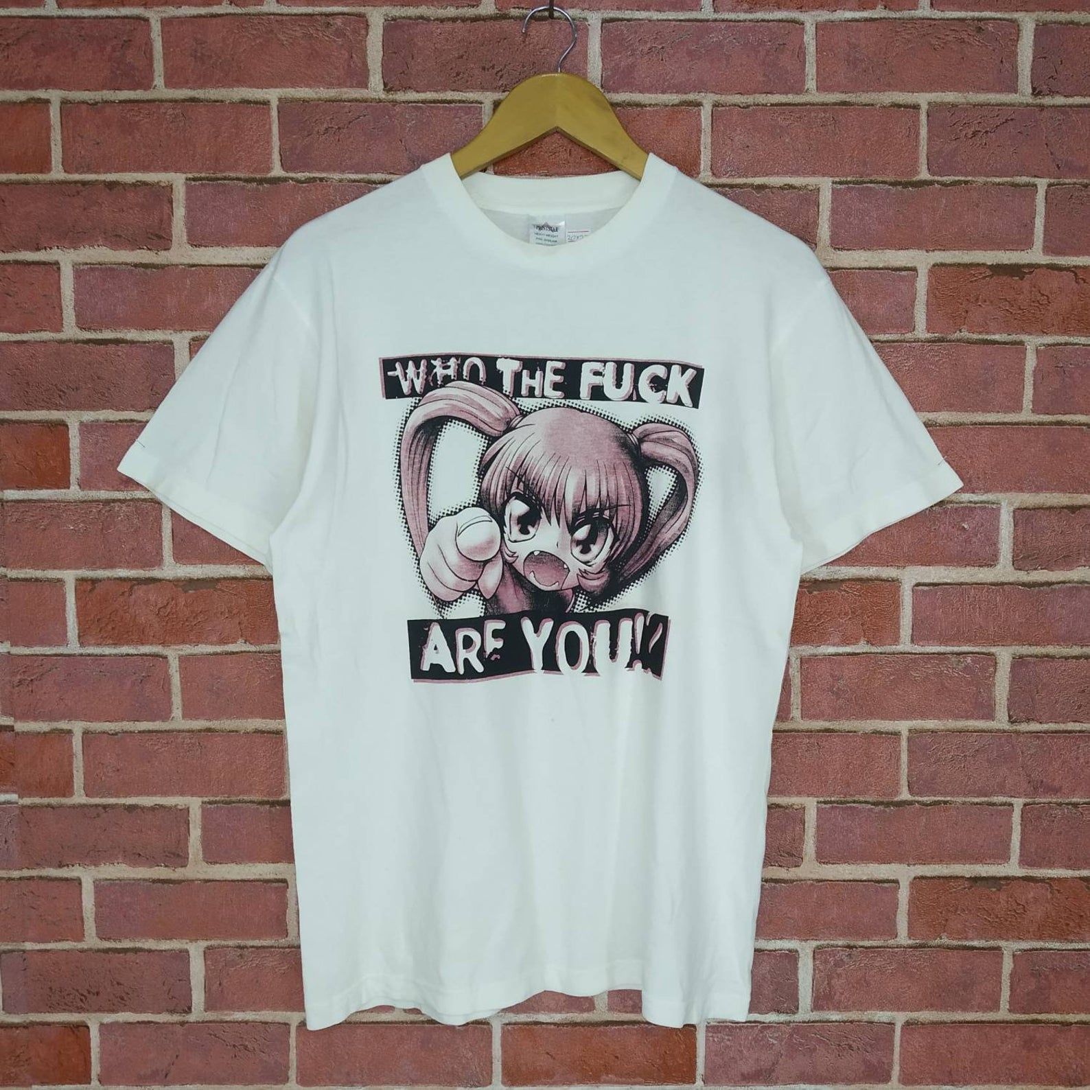 Vintage Japanese Anime Cartoon Manga Who The Fk Are You T-shirt