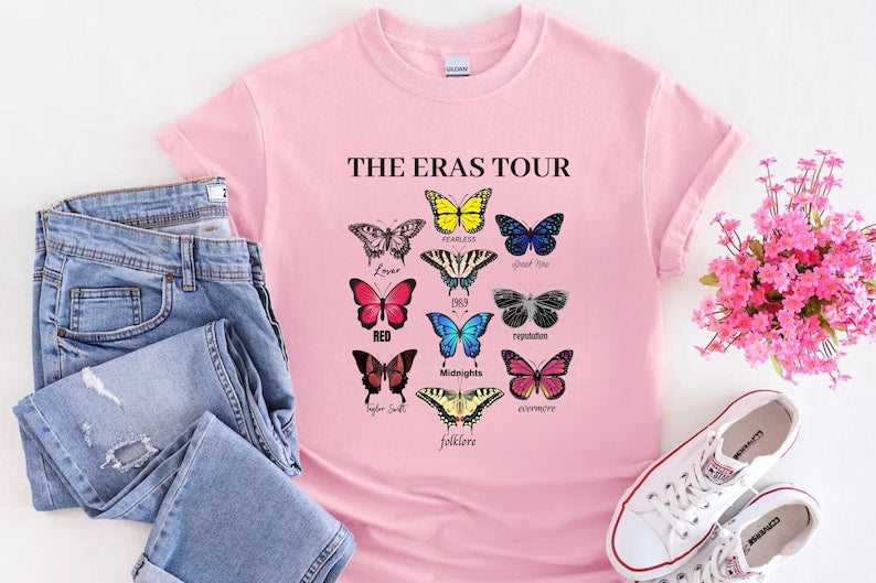 The Eras Tour Butterfly Vintage T-Shirt, Swiftie Eras Tour Shirt, The Eras Tour 2023 Shirt, Swiftie Tee, Swiftie Merch Shirt