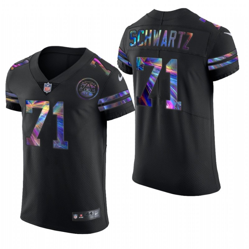 Kansas City Chiefs Mitchell Schwartz Black 2020-21 Vapor Elite Golden Edition Jersey – All Stitched, Embroidery