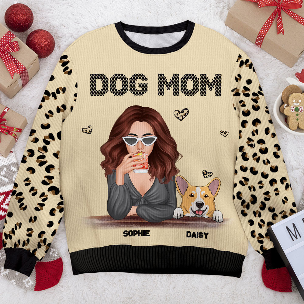 I’M A Happy Dog Mom – Personalized All-Over-Print Sweatshirt