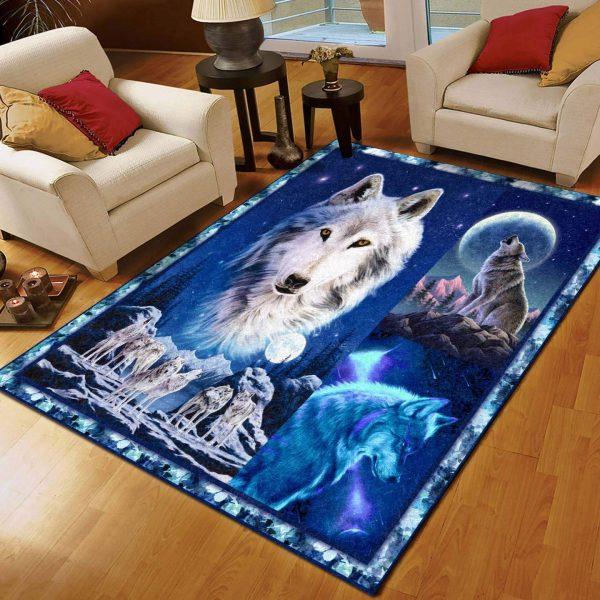 Wolf Art Home Decor Rectangle Area Rug 44