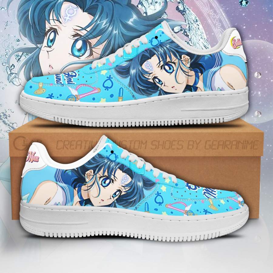 Sailor Mercury Air Sneakers Sailor Moon Anime Shoes Fan Gift PT04