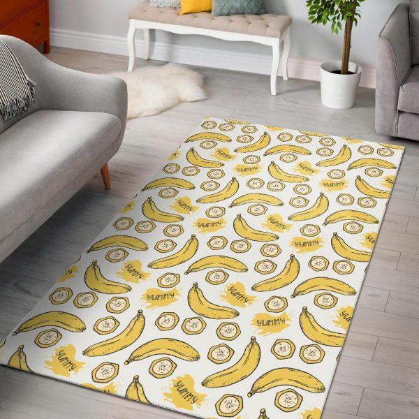 Yummy Banana Pattern Print Home Decor Rectangle Area Rug 16