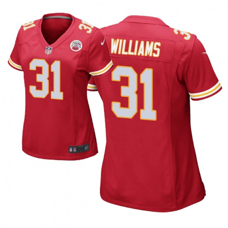 Kansas City Chiefs #31 Darrel Williams Red Women Game Jersey