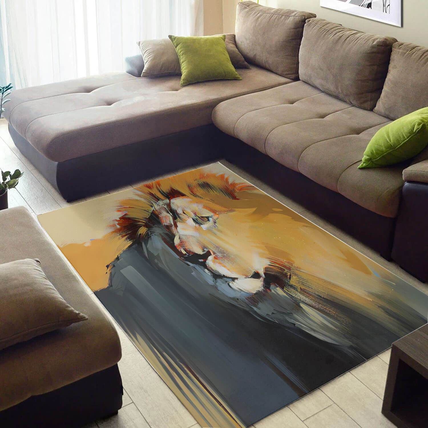 Nice African Area Rug Vintage African Style African Animals African Large Rug African Inspired Living Room Wbg3031