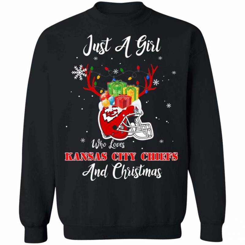 Just A Girl Who Loves Kansas City Chiefs and Christmas Shirt