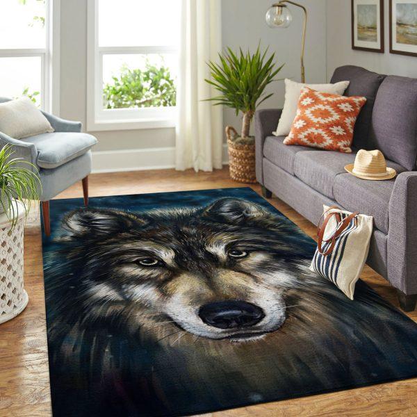 Wolf Sacred Native American Home Decor Rectangle Area Rug 9