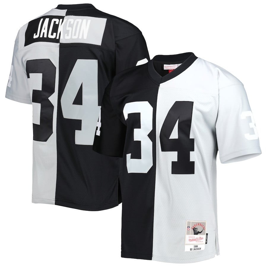 Bo Jackson Las Vegas Raiders 1988 Split Legacy Jersey – All Stitched