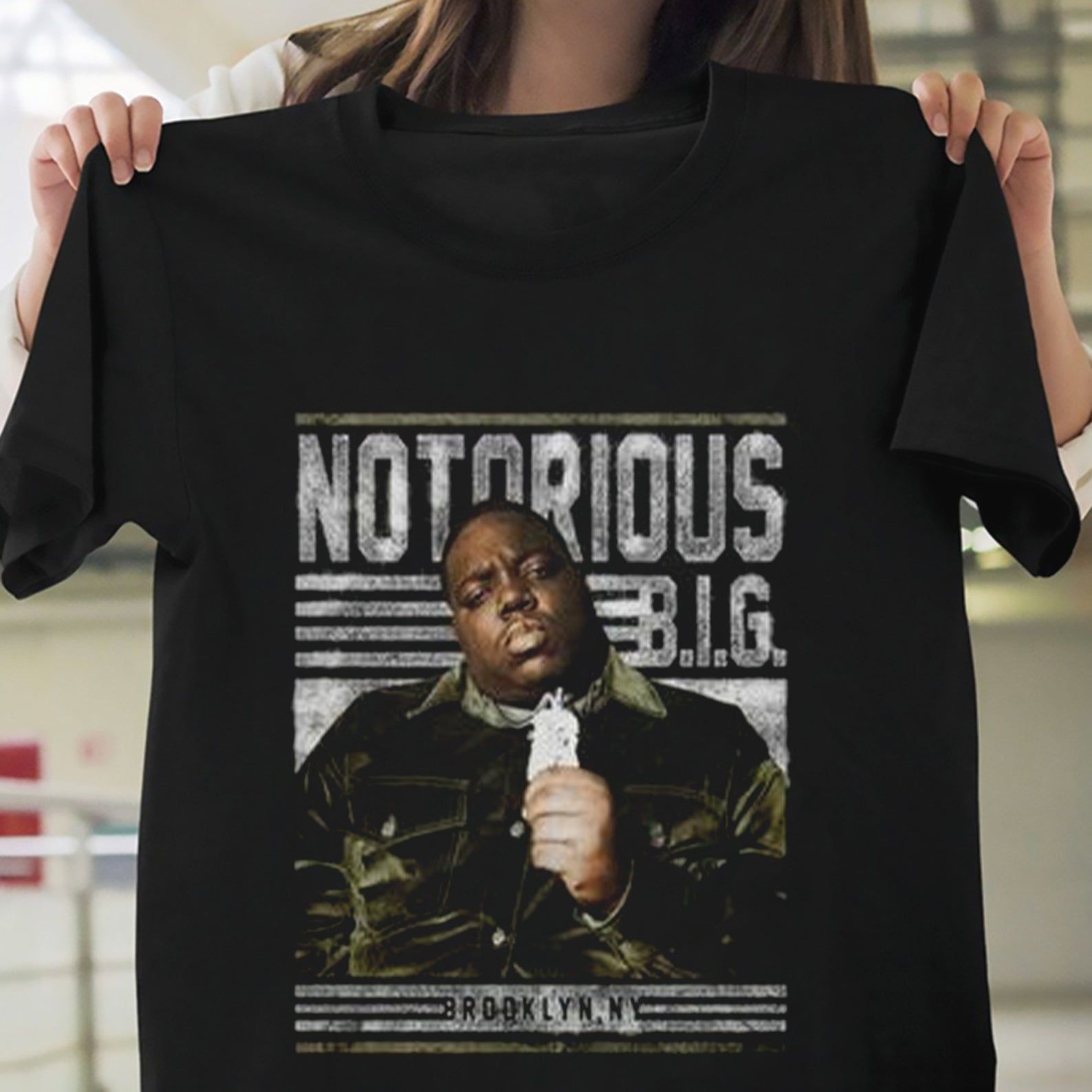 Biggie S – Notorious Big Chain T Shirt S-3 Retro Short Sleeve Biggie S Lovers T-shirt Vintage Shirt Notorious Shirt