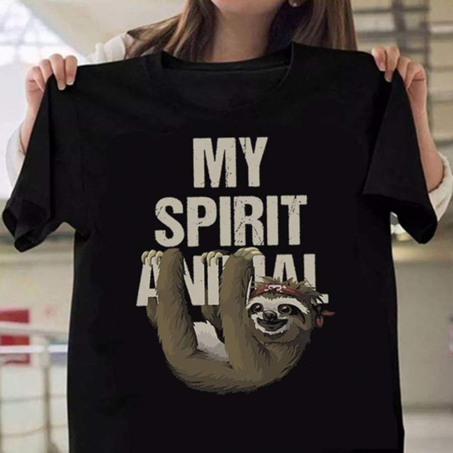 Sloth Is My Spirit Animal T Shirt, Lazy Gift, Short-Sleeve Unisex T-Shirt ,Funny Gift