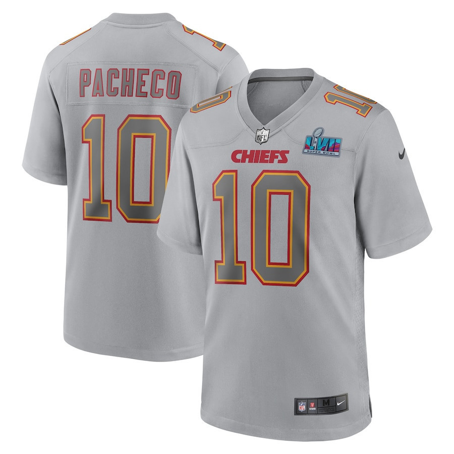 Isiah Pacheco 10 Kansas City Chiefs Super Bowl Lvii Patch Atmosphere Fashion Game Jersey – Gray