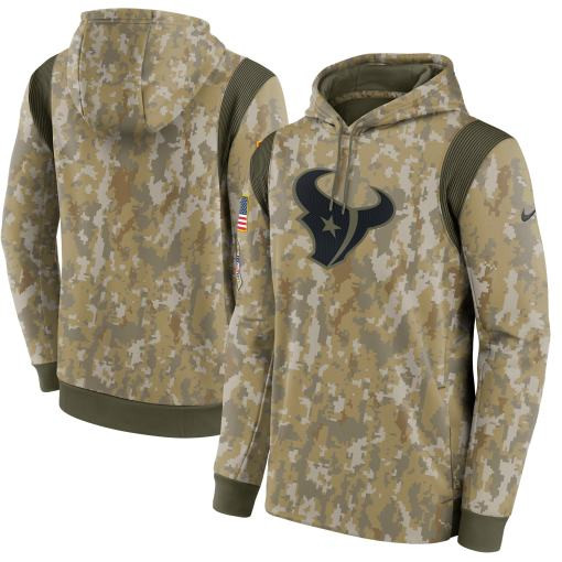 Houston Texans 2021 Salute To Service Therma Performance Pullover Hoodie – Camo