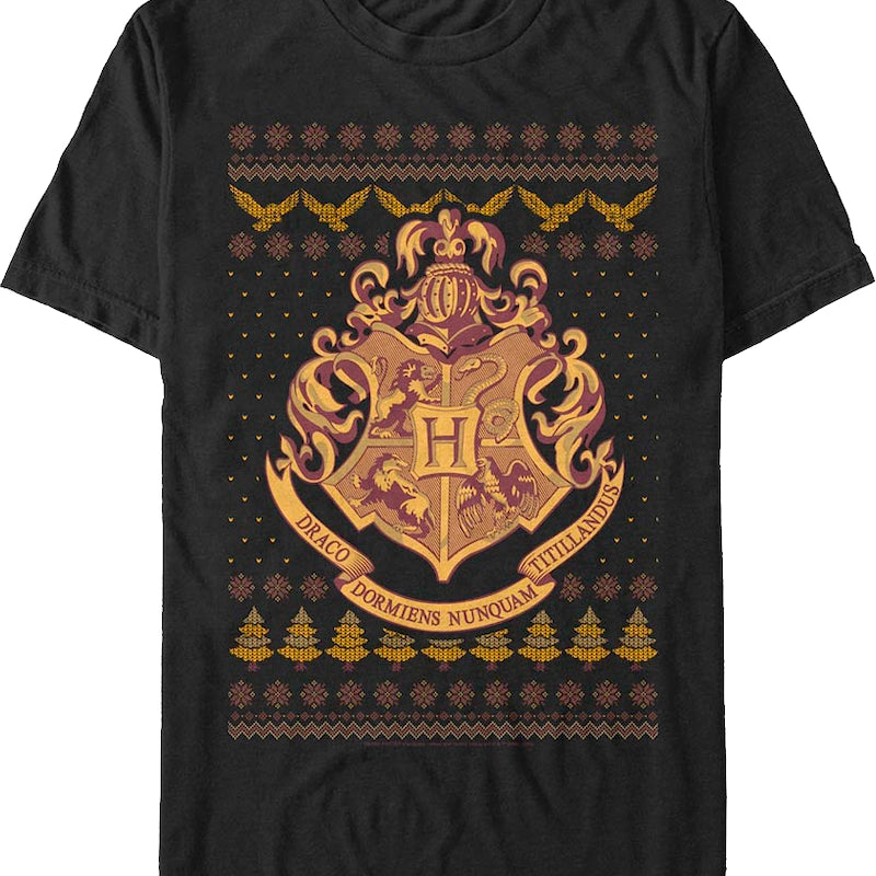 Hogwarts Faux Ugly Christmas Sweater Harry Potter T-Shirt