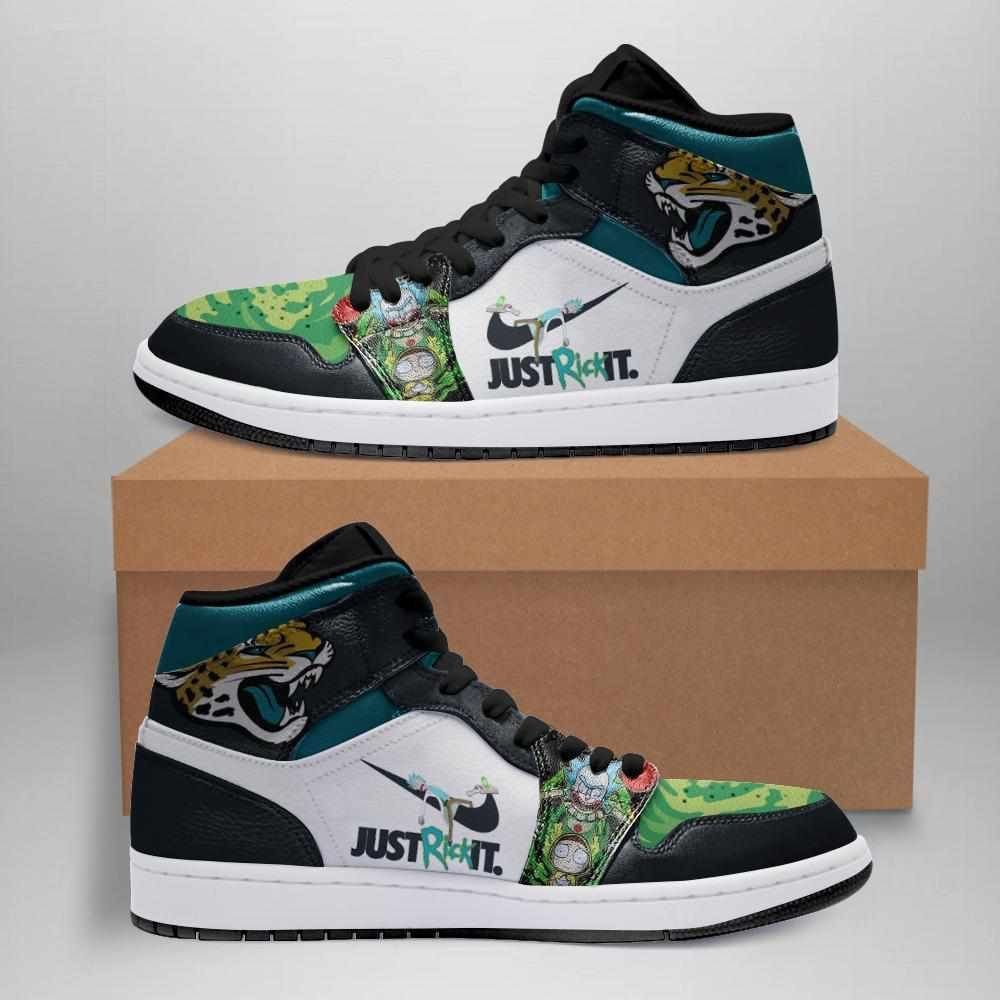 Rick And Morty Jacksonville Jaguars Design Air Jordan 1 High Printing Shoes Sneaker