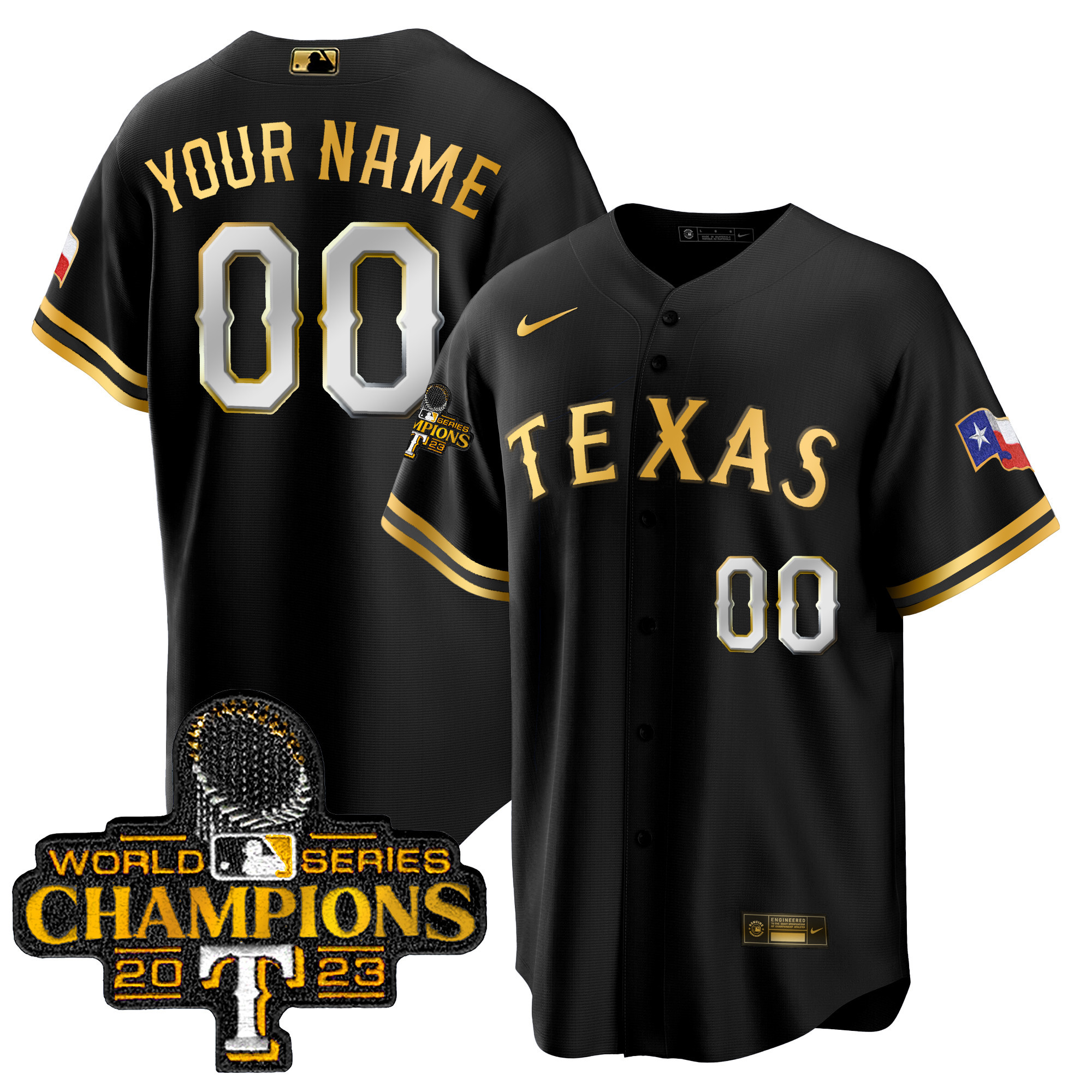 Texas Rangers 2023 World Series Champions Cool Base Custom Jersey – All Stitched