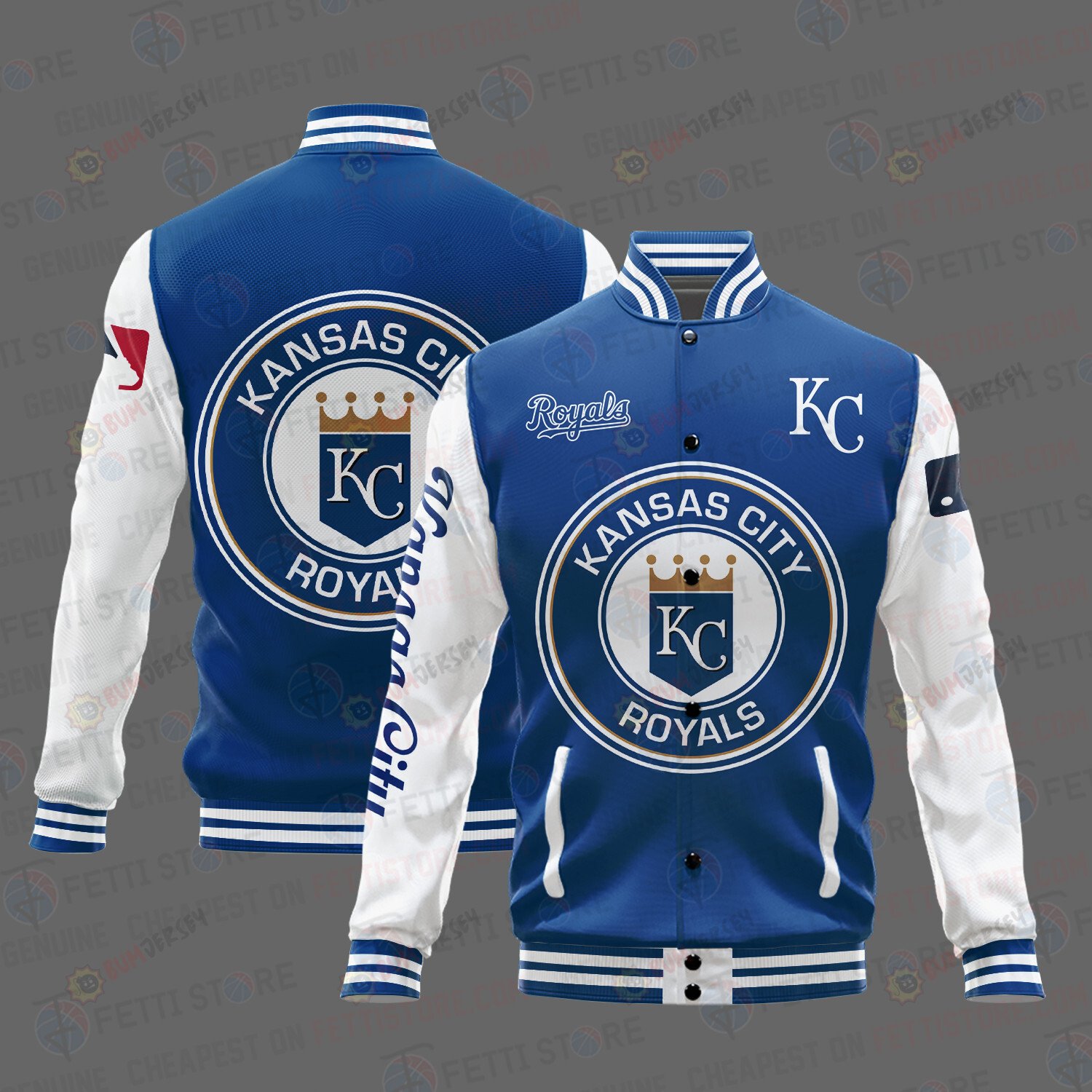 Kansas City Royals Major League Baseball Aop Varsity Jacket Stm