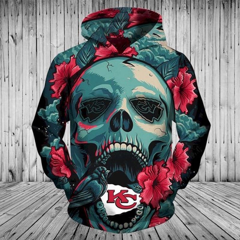 Kansas City Chiefs Lovers American Skullcap Rose 3D Hoodie N98