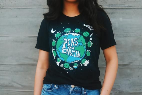 Vegan T Shirt Peas On Earth Unisex Plant Based Shirt Team Herbivore Animal Rights Wholesome Soybean