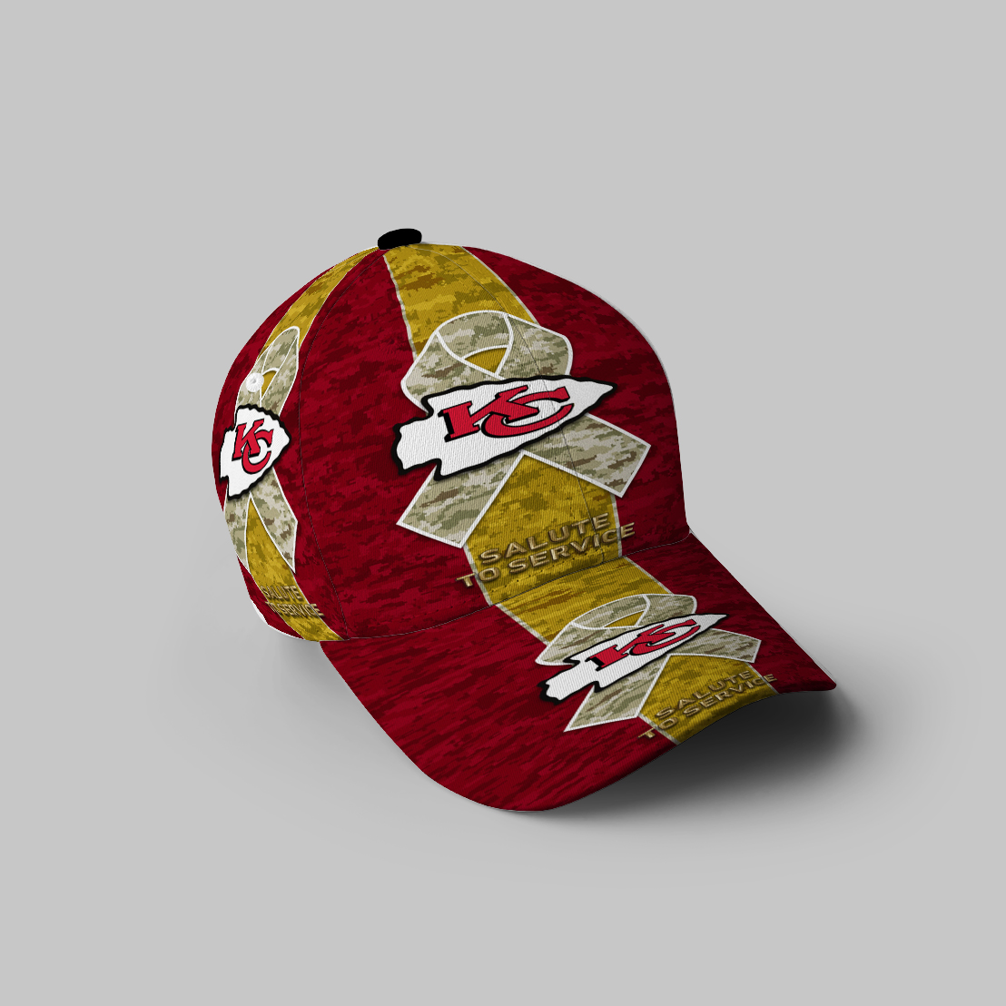 Kansas City Chiefs Emblem Camo 3D Printing Baseball Cap Classic Hat