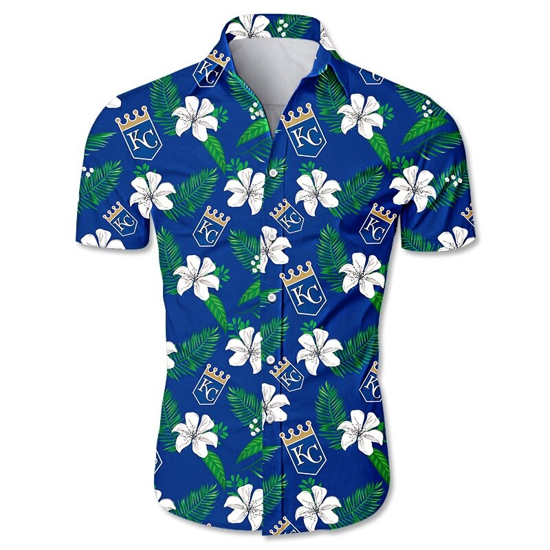 Kansas City Royals Hawaiian Shirt Tropical Flower Gift For Fans