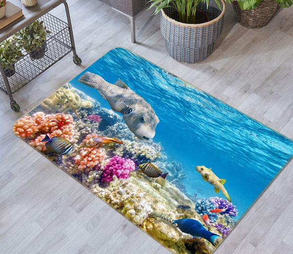 3D Coral Sea Animal Picture Area Rug Home Decor