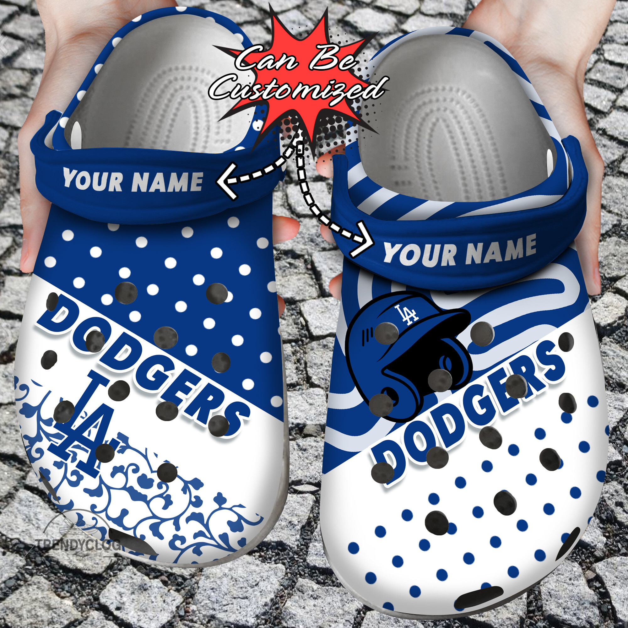 Baseball Crocs – Personalized La Dodgers Team Polka Dots Colors Clog Shoes