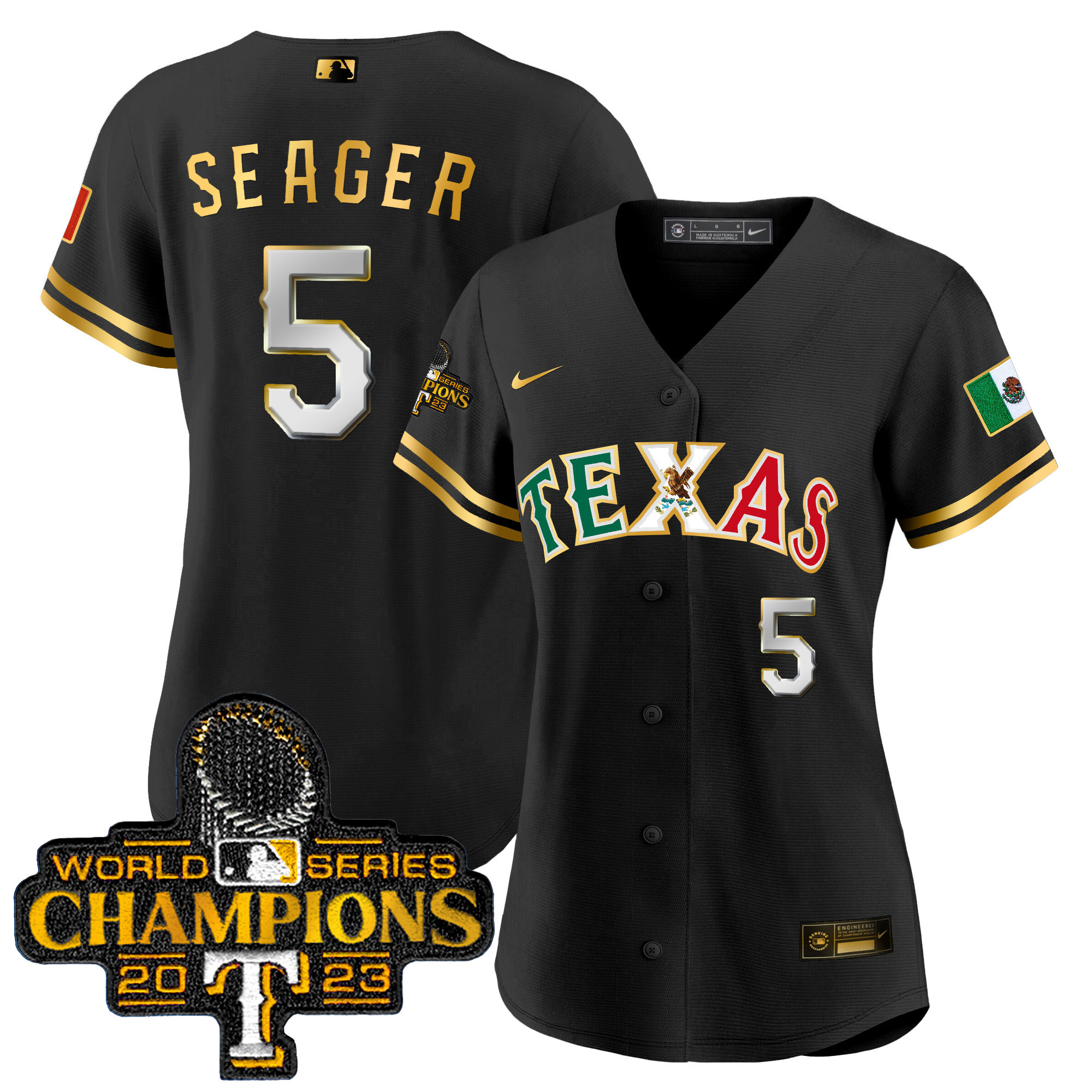 Women’S Texas Rangers Mexico 2023 World Series Champions Baseball Jersey – All Stitched