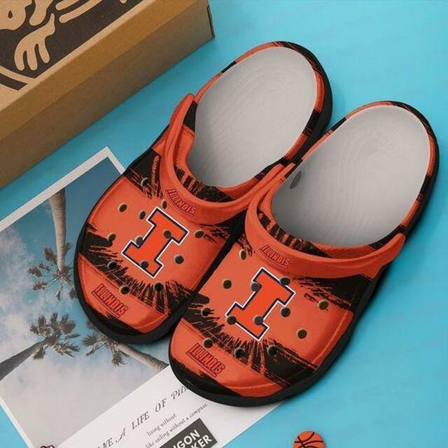 Illinois Fighting Illini Crocss Crocband Clog Comfortable Water Shoes