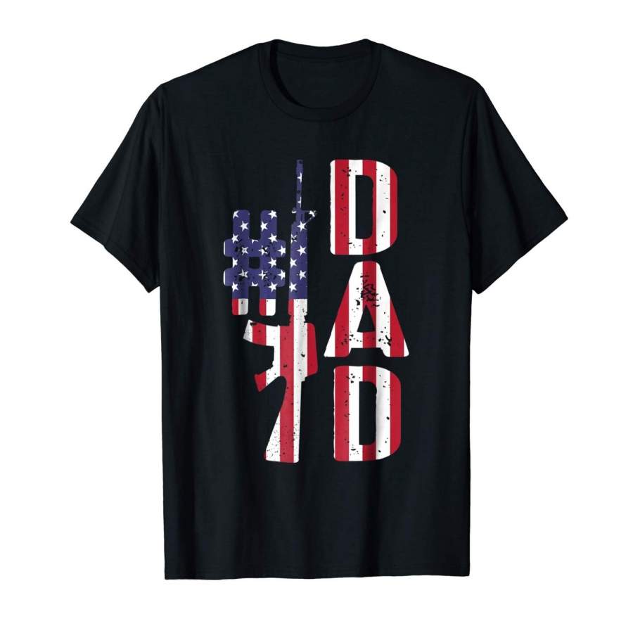 Mens #1 Veteran Army Dad 4Th July America Flag T Shirt From Wife Fashion O-Neck Short Sleeved T-Shirts Summer Funny Loose Tee Shirt For Men