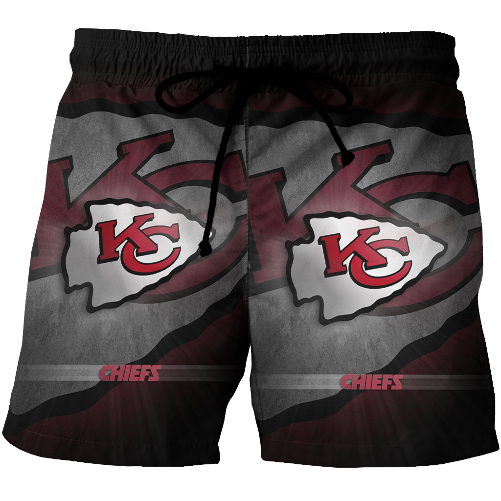 Kansas City Chiefs Emblem V3 3D All Over Print Summer Beach Hawaiian Short