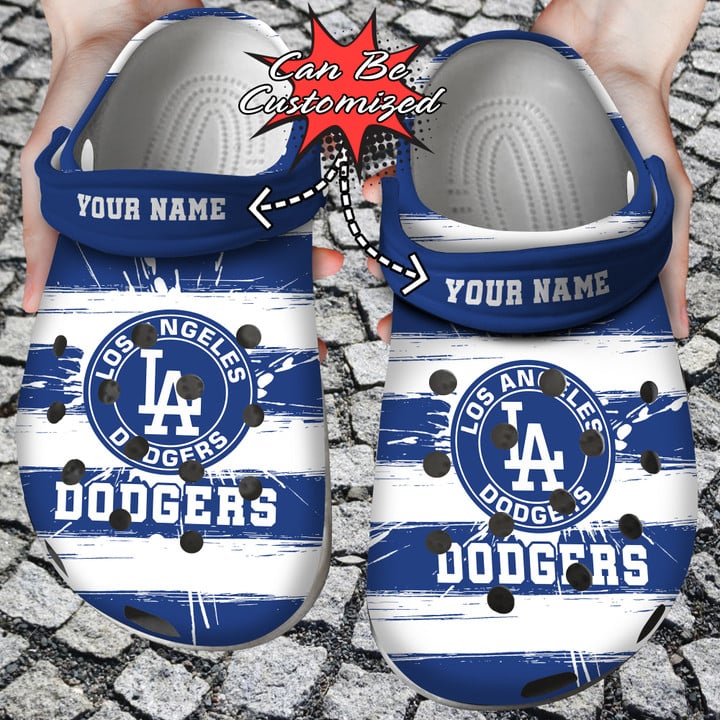 Baseball Crocss – Personalized Los Angeles Dodgers Spoon Graphics Watercolour Clog Shoes