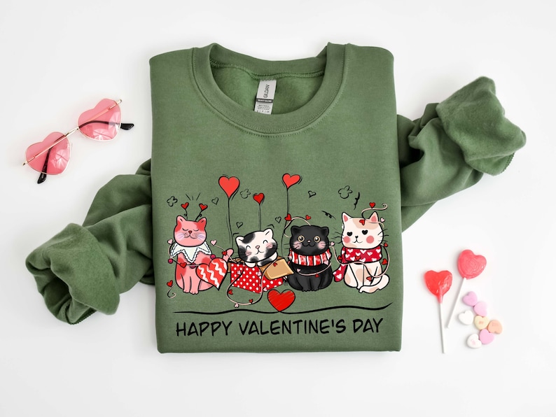 Meowy Valentine Shirt, Valentines Cat Sweatshirt, Happy Valentines, Cat Lover Shirt, Valentines Gift, Gifts For Cat Lover, Cat Valentines