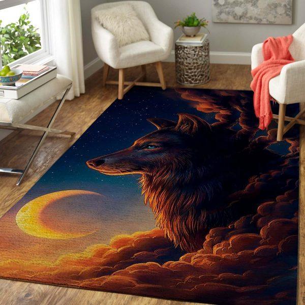 Wolf Art Home Decor Rectangle Area Rug 51