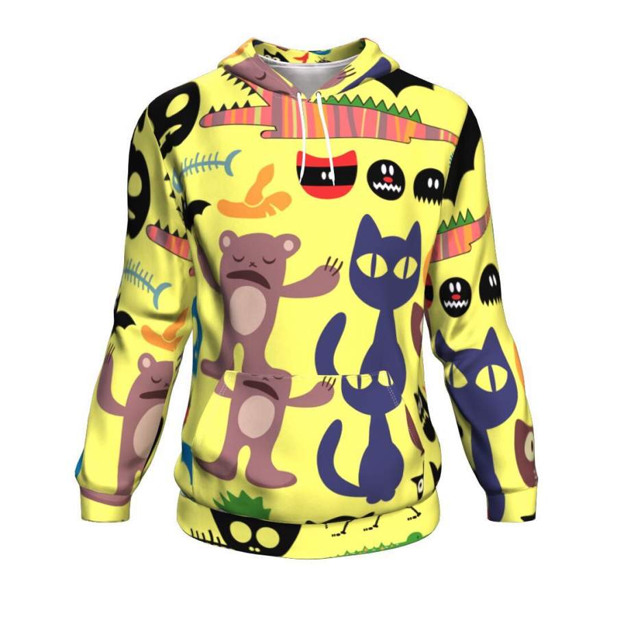 Scary Animals And Evil Things Set Halloween Hoodie Over Print