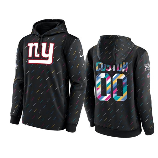 New York Giants Custom Charcoal 2021 Crucial Catch Therma Pullover Hoodie