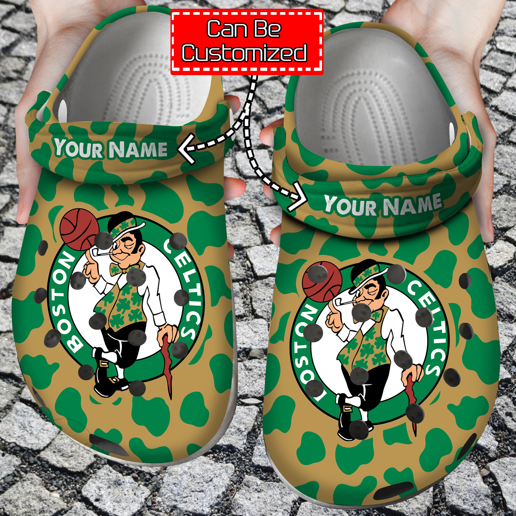 Custom Team Logo  Name Basketball Cow Animal Print New Crocs Style Clog Shoes