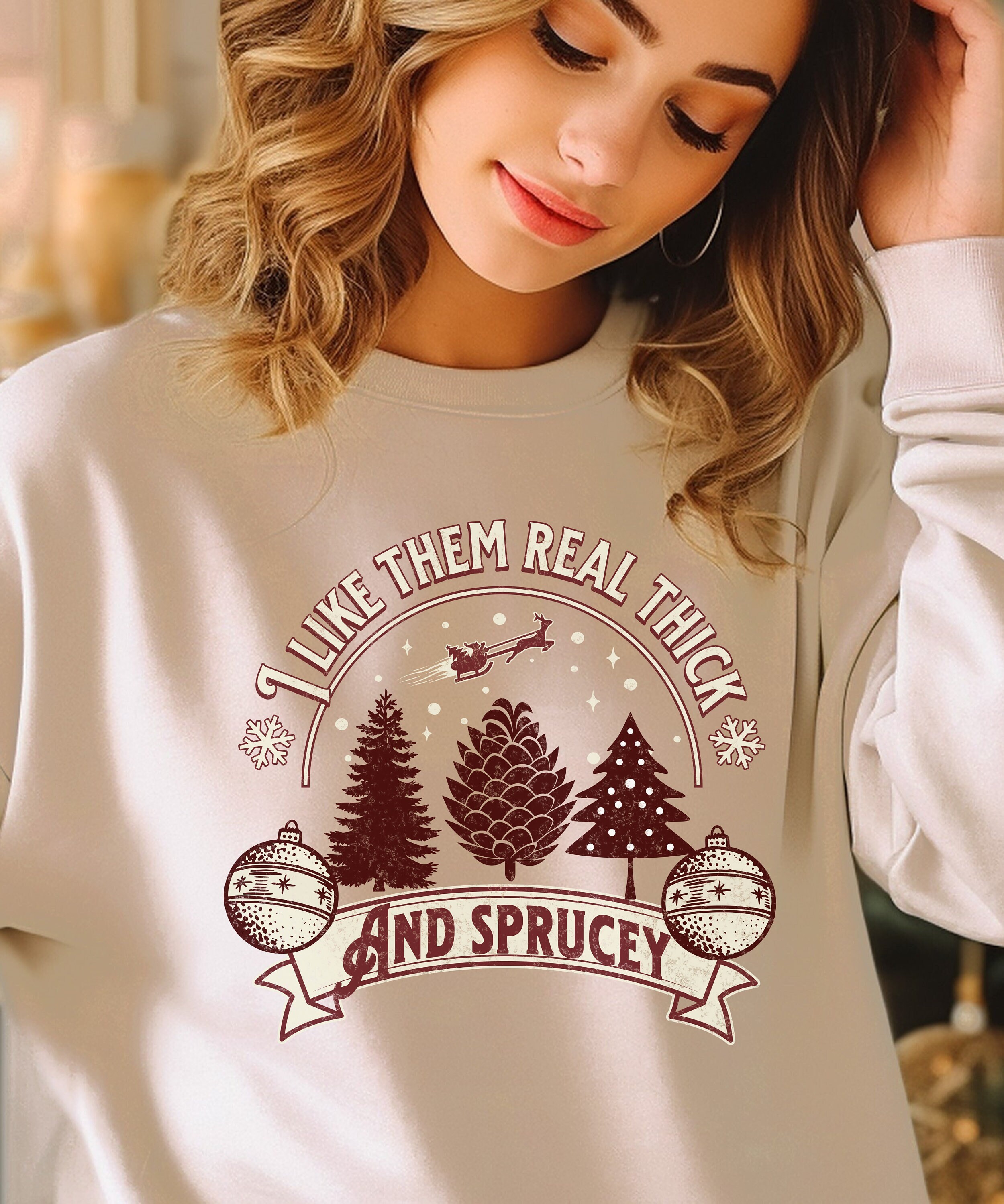 Christmas Sweatshirt,  Christmas Tree Shirt, I Like Them Real, Christmas Sweatshirt, Christmas Sweater, Merry Christmas, Christmas Gift