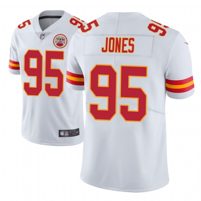 Men Chris Jones #95 Kansas City Chiefs Vapor Untouchable Limited Player White Jersey – All Stitched, Embroidery