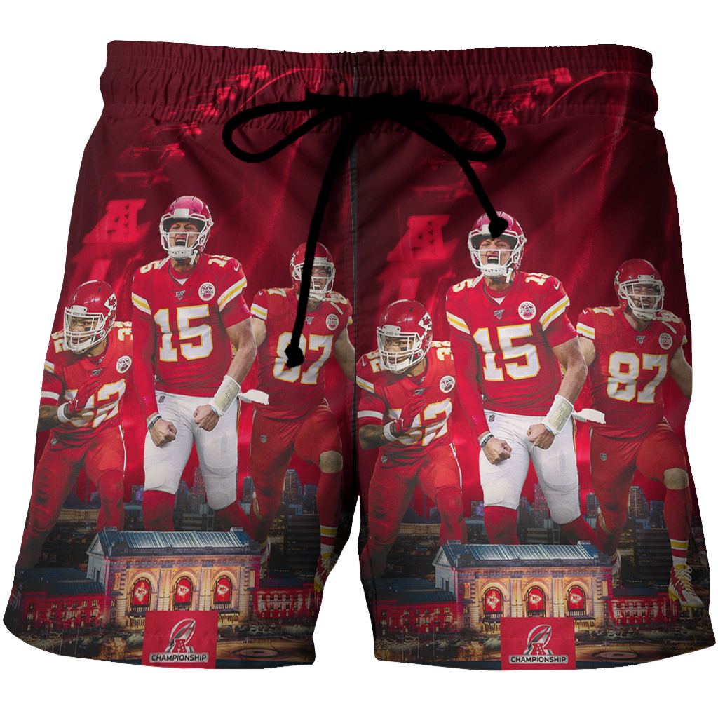 Kansas City Chiefs Team V9 3D All Over Print Summer Beach Hawaiian Short