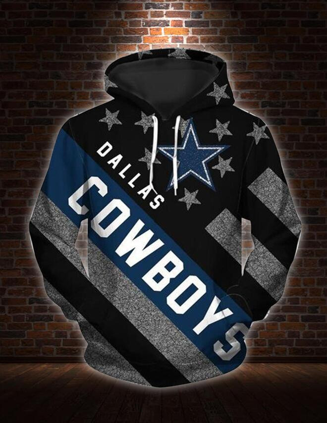 Badass American Flag Dallas Cowboys 94 Unisex 3D Hoodie Gift For Fans