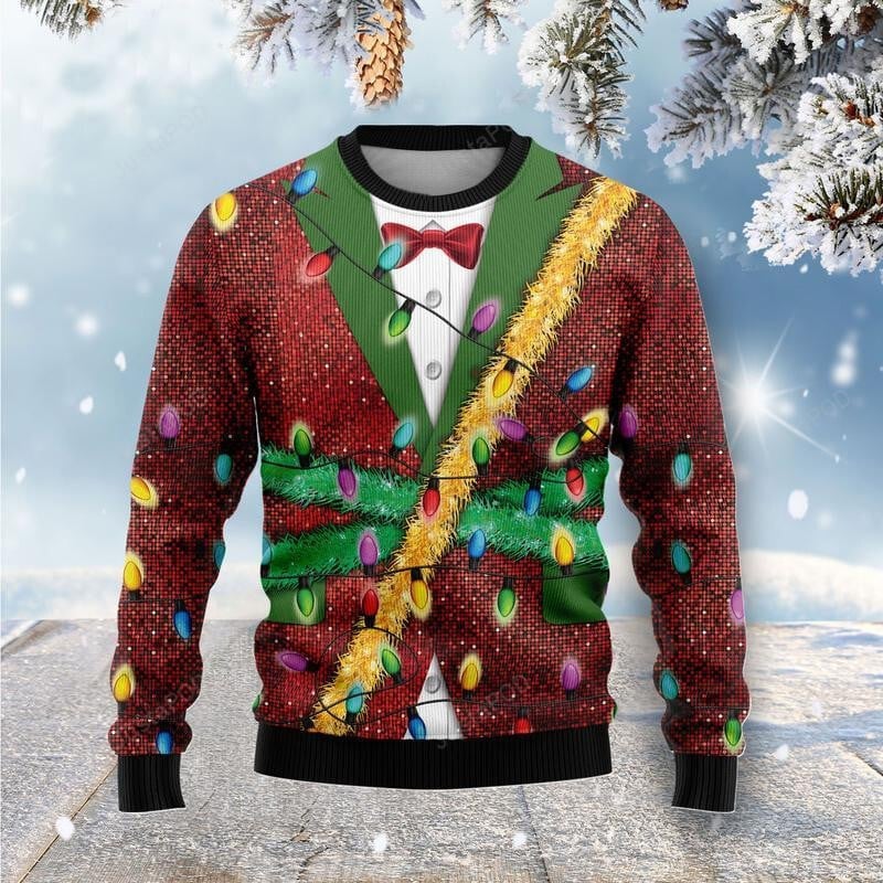 Christmas Light Ugly Christmas Sweater, Christmas Light 3D All Over Printed Sweater