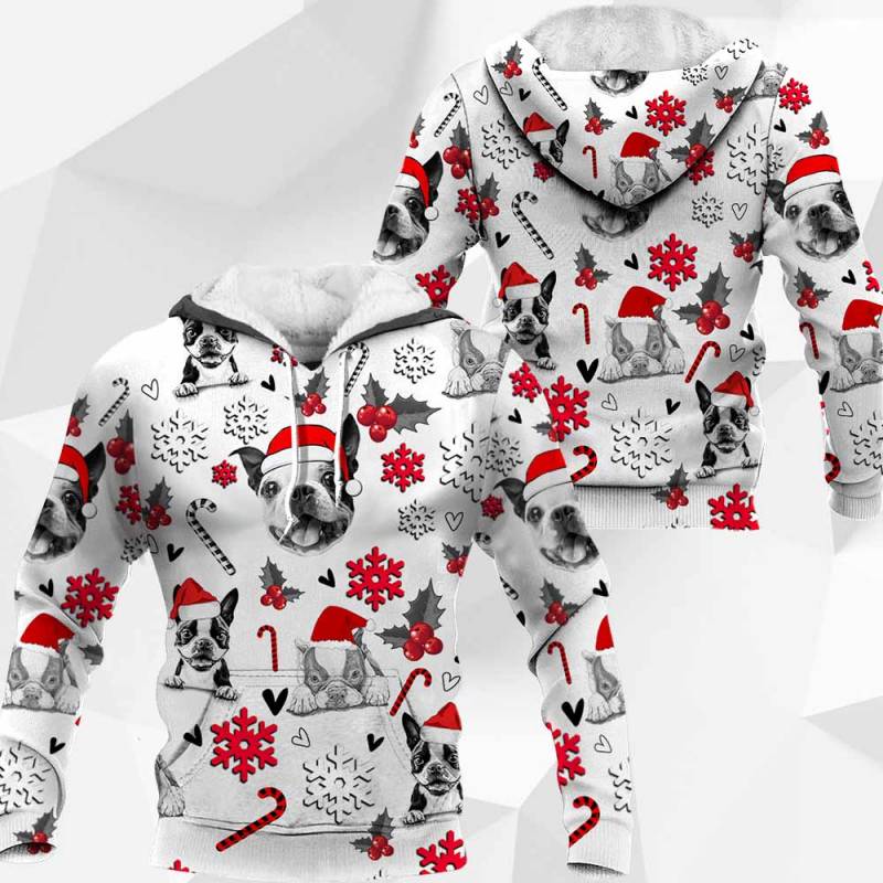 Boston Terrier – Christmas Dog All Over Printed Hoodie – PU221115