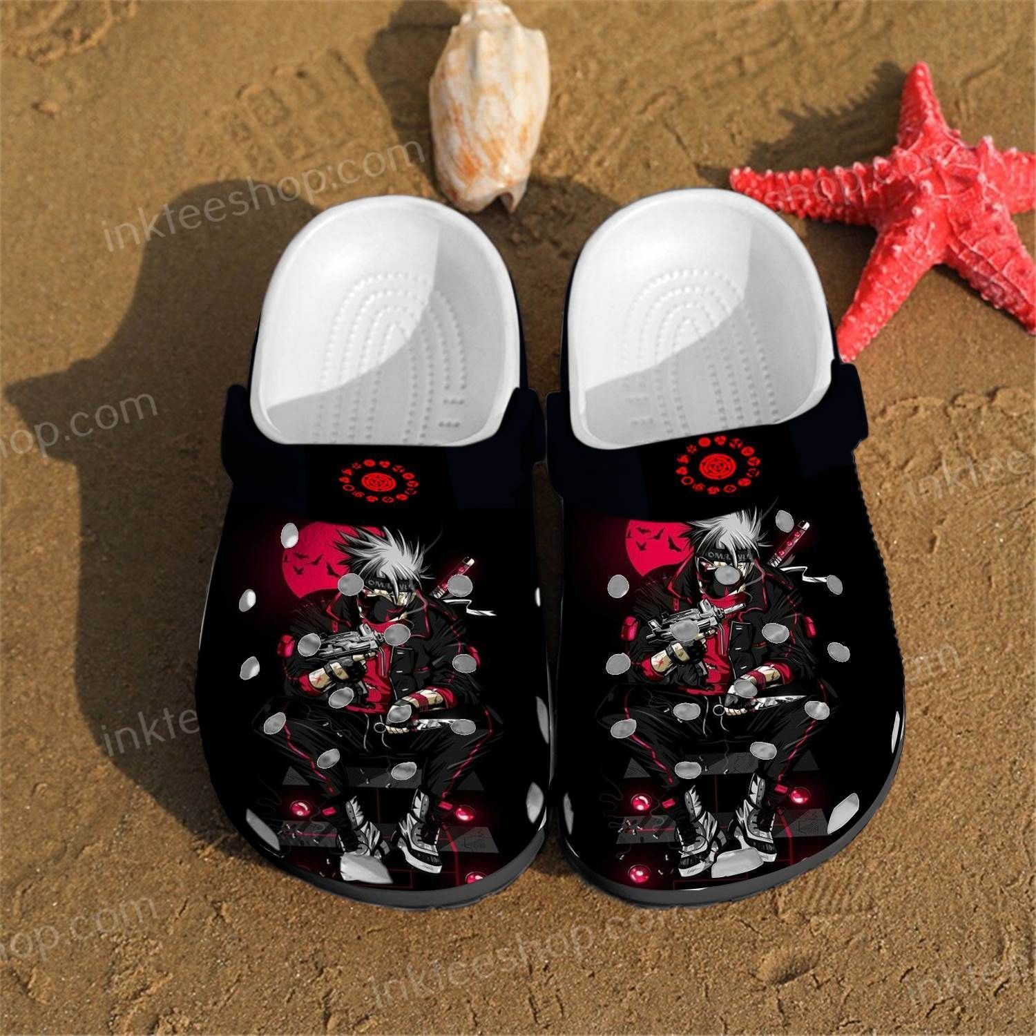 Kakashi Anime Crocss Crocband Clog Comfortable Water Shoes In Black